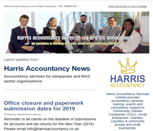 Harris AccountancyLtd Newsletter
